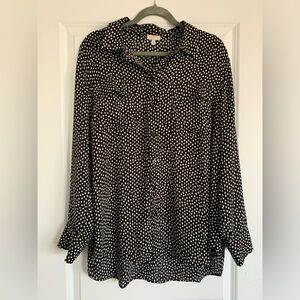Black Button Up Polka Dot Shirt